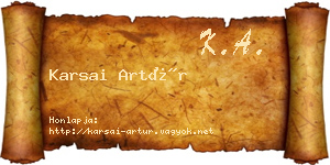 Karsai Artúr névjegykártya